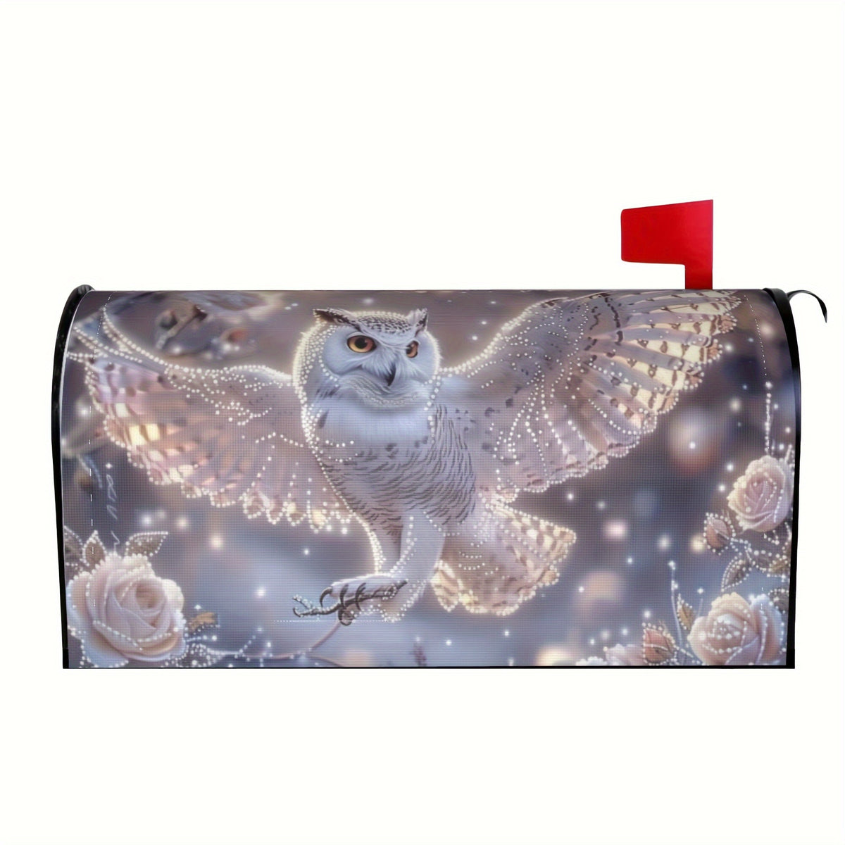 Animal-Themed Mailbox Cover with White Owl