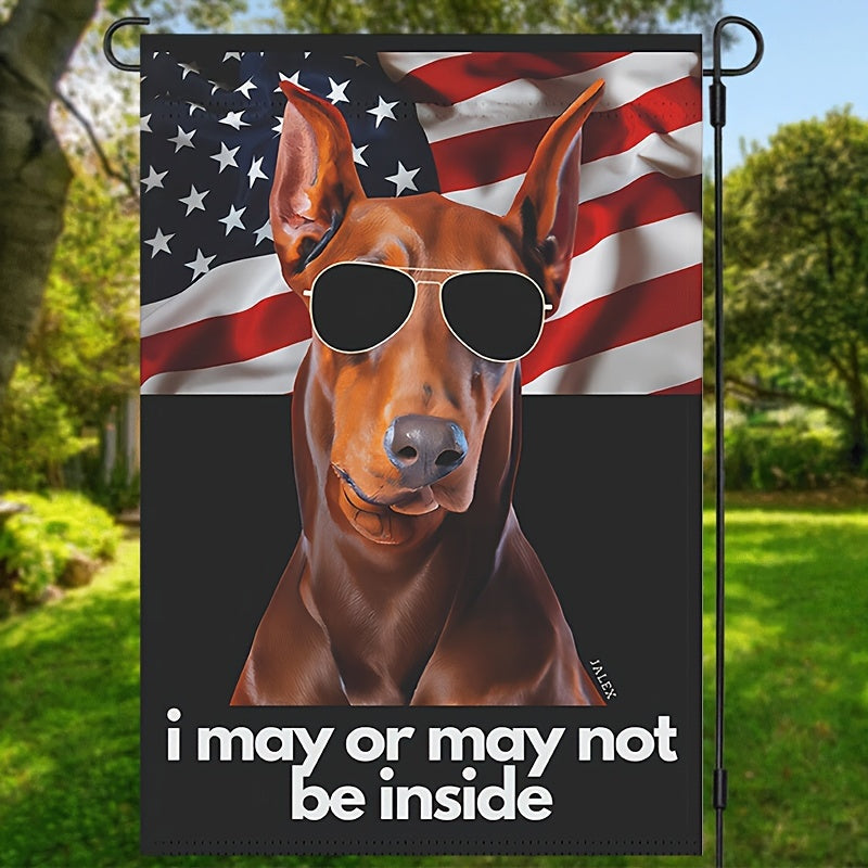 Doberman Pinscher Patriotic Garden Flag