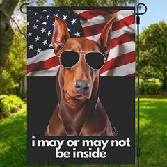 Doberman Pinscher Patriotic Garden Flag