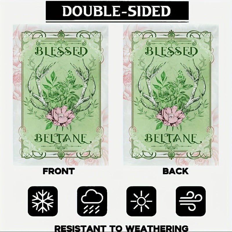 Blessed Beltane Spring Garden Flag