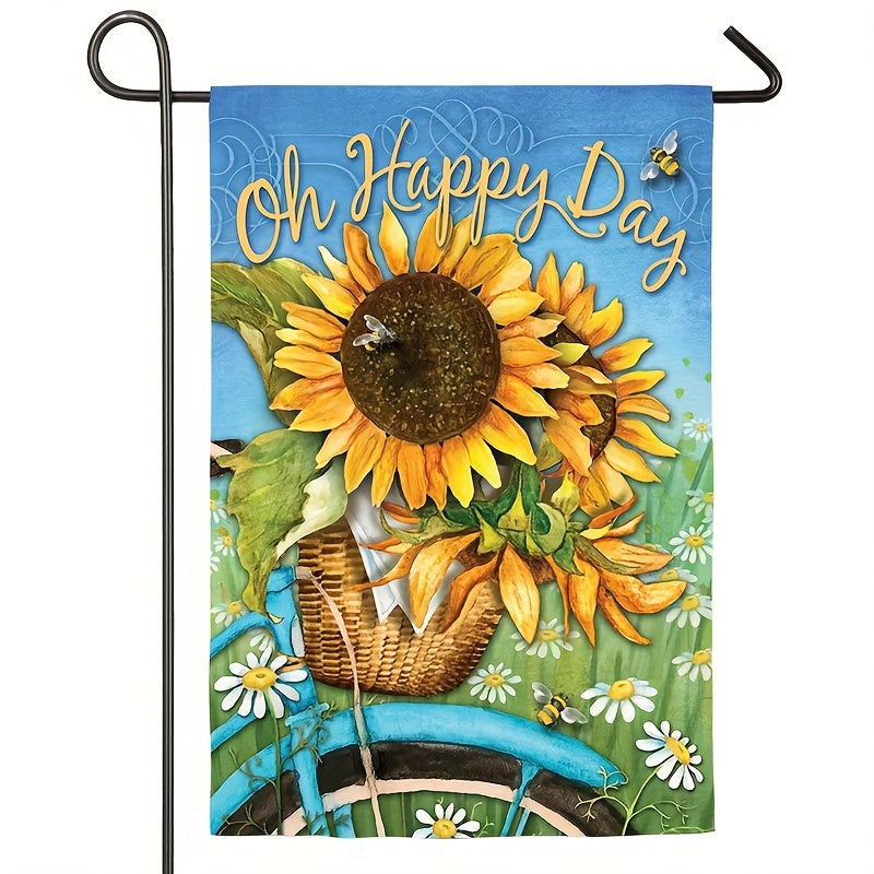 "Oh Happy Day" Sunflower & Bee Bicycle Garden Flag