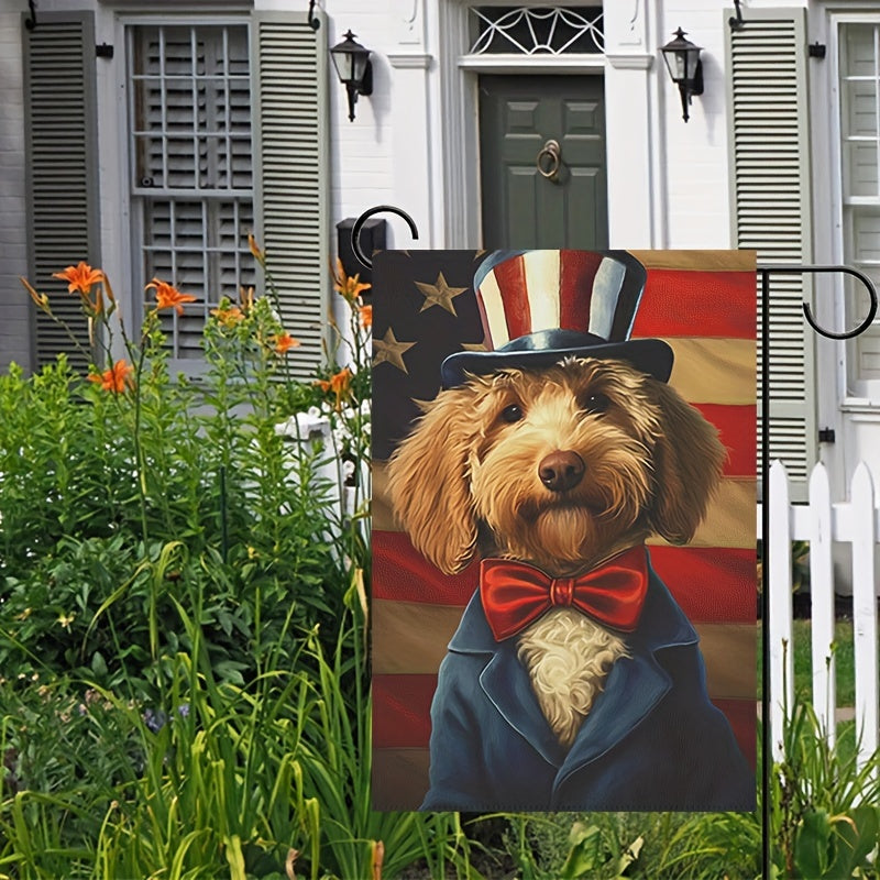 Teddy Dog USA Vintage Garden Flag