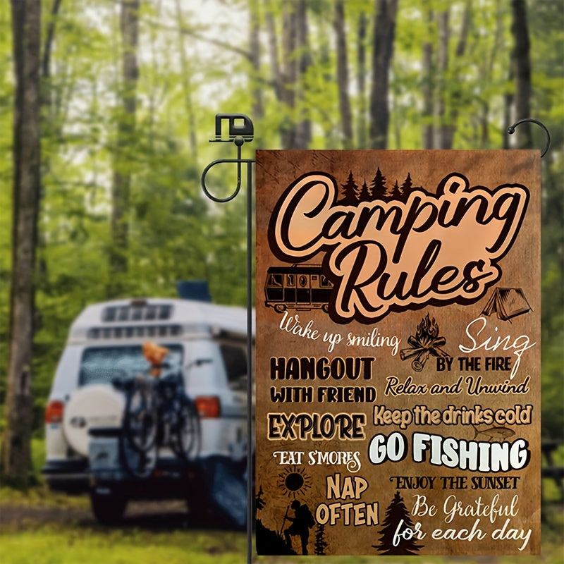 Camping Rules & Tips Double-Sided Garden Flag