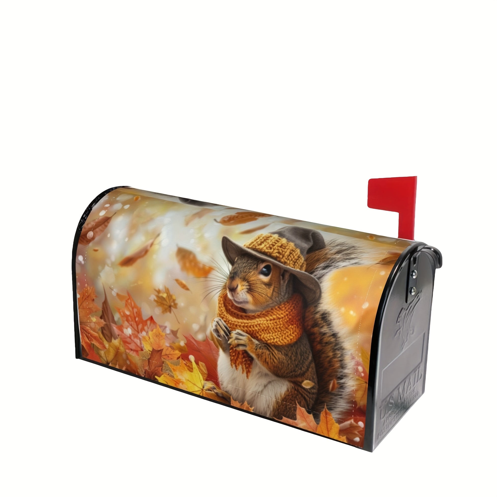 Autumn Squirrel Mailbox Cover