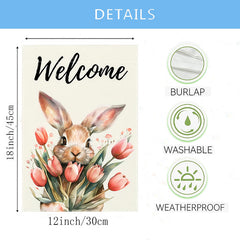 Easter Bunny Welcome Garden Flag