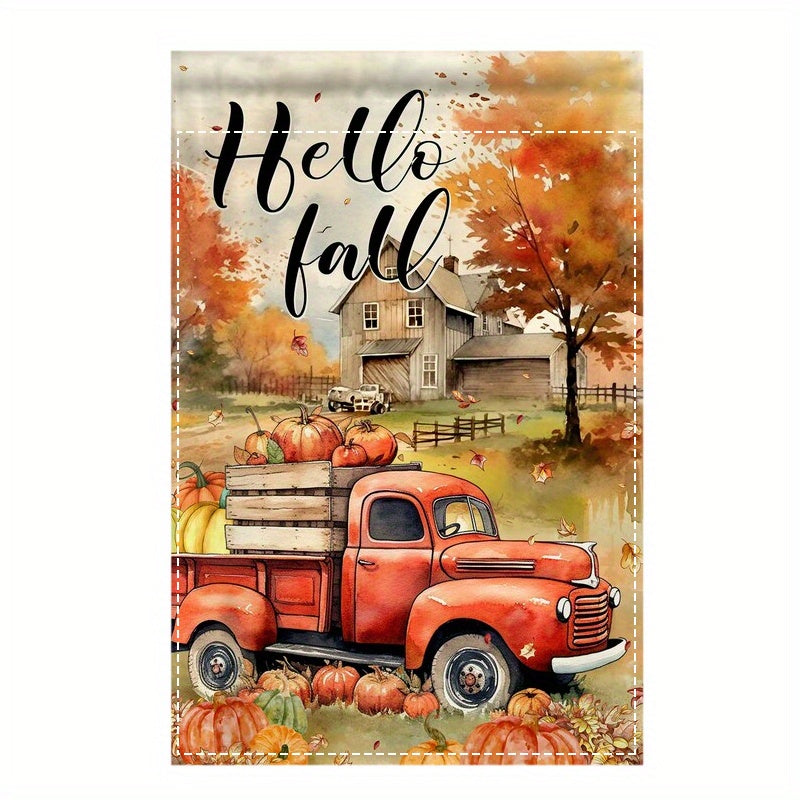 Vertical Double-Sided Fall Pumpkin Garden Flag