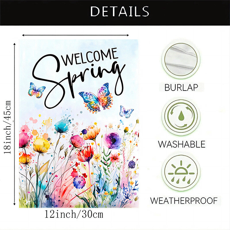 Welcome Spring Garden Flag