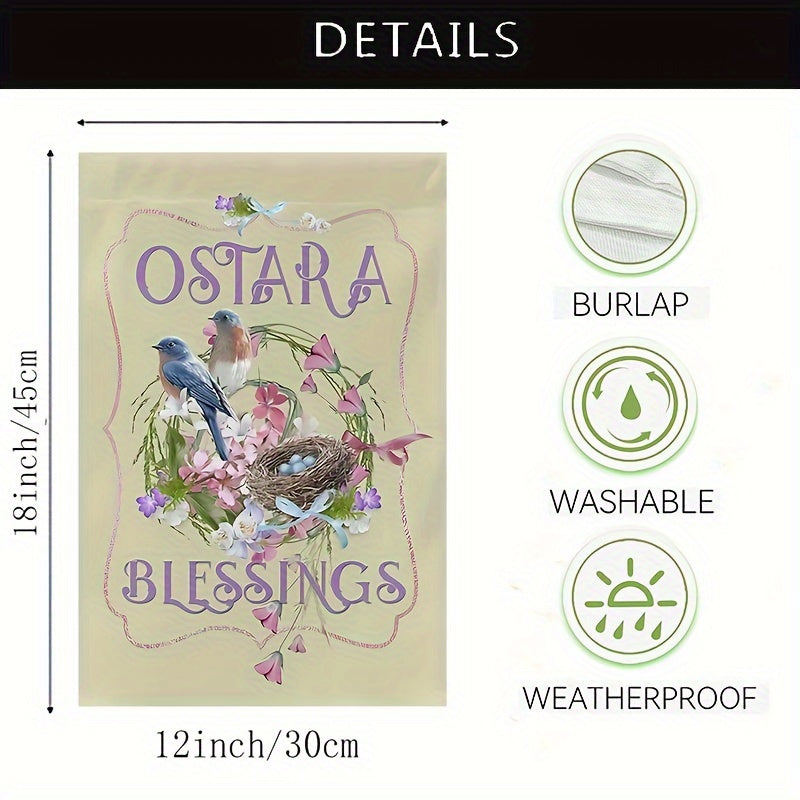 Ostara Spring Equinox Garden Flag - Wicca & Pagan Yard Decor