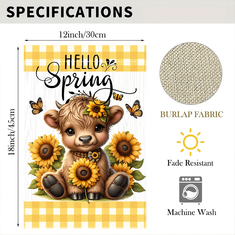 "Hello Spring" Double-Sided Garden Flag