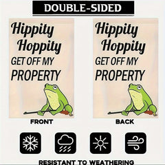 Humorous Hippity Hoppity Garden Flag