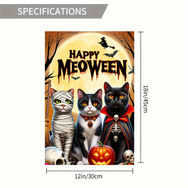 Happy Meow Halloween Garden Flag