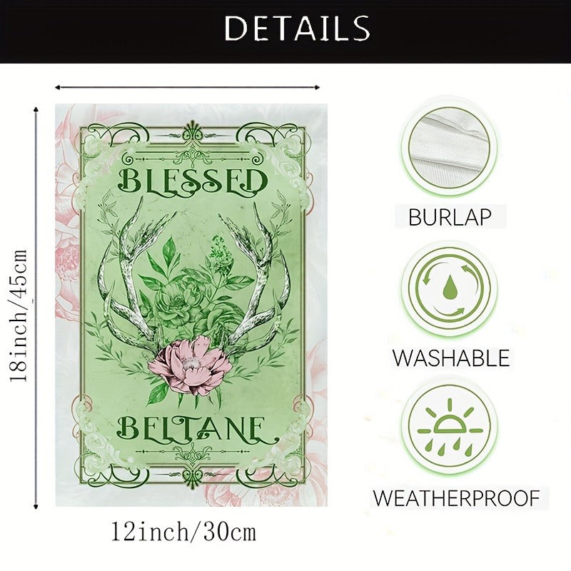 Blessed Beltane Spring Garden Flag