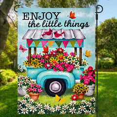 Enjoy The Little Things Welcome Garden Flag