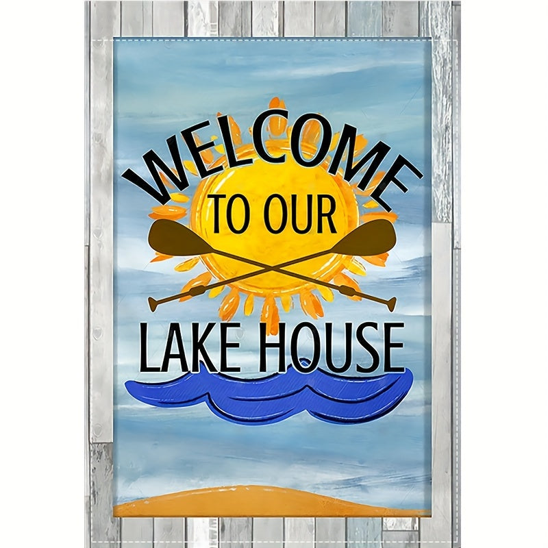 Welcome to Our Lake House" Double-Sided Garden Flag