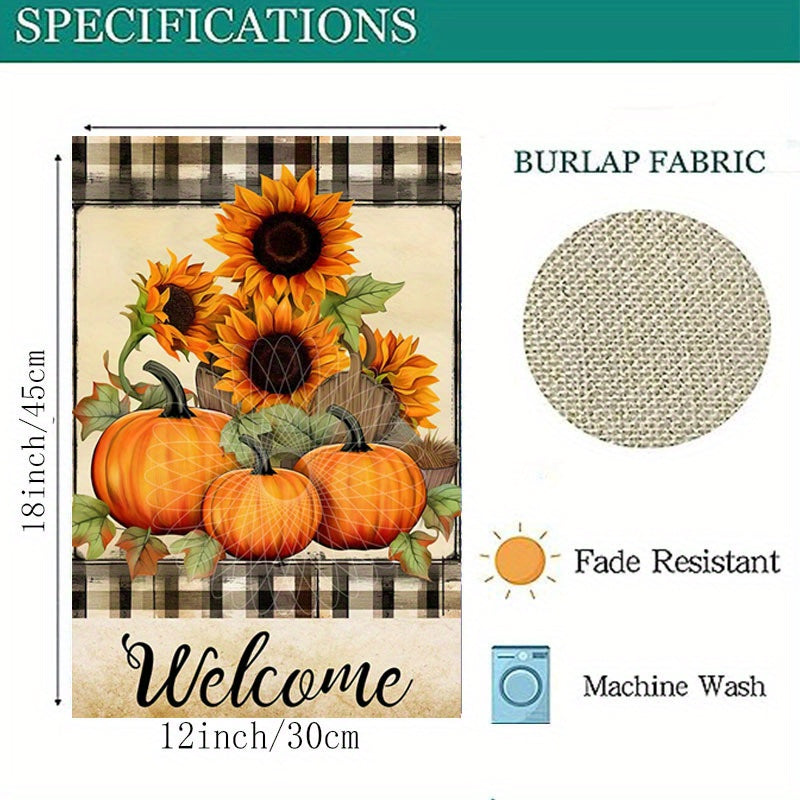 Sunflower Pumpkin Maple Leaf Garden Flag