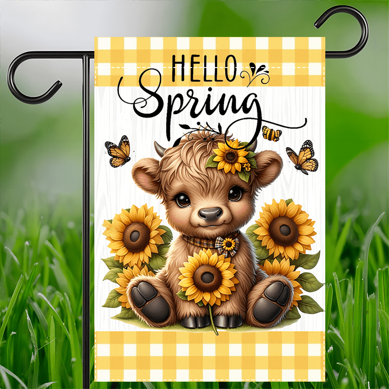 "Hello Spring" Double-Sided Garden Flag