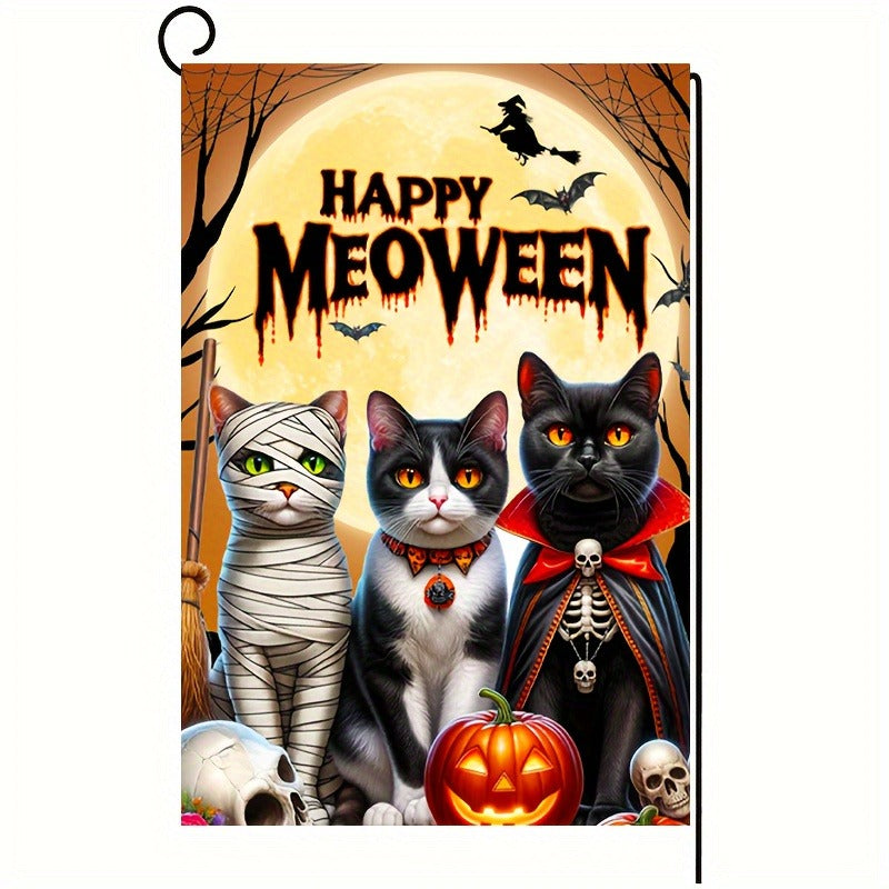 Happy Meow Halloween Garden Flag