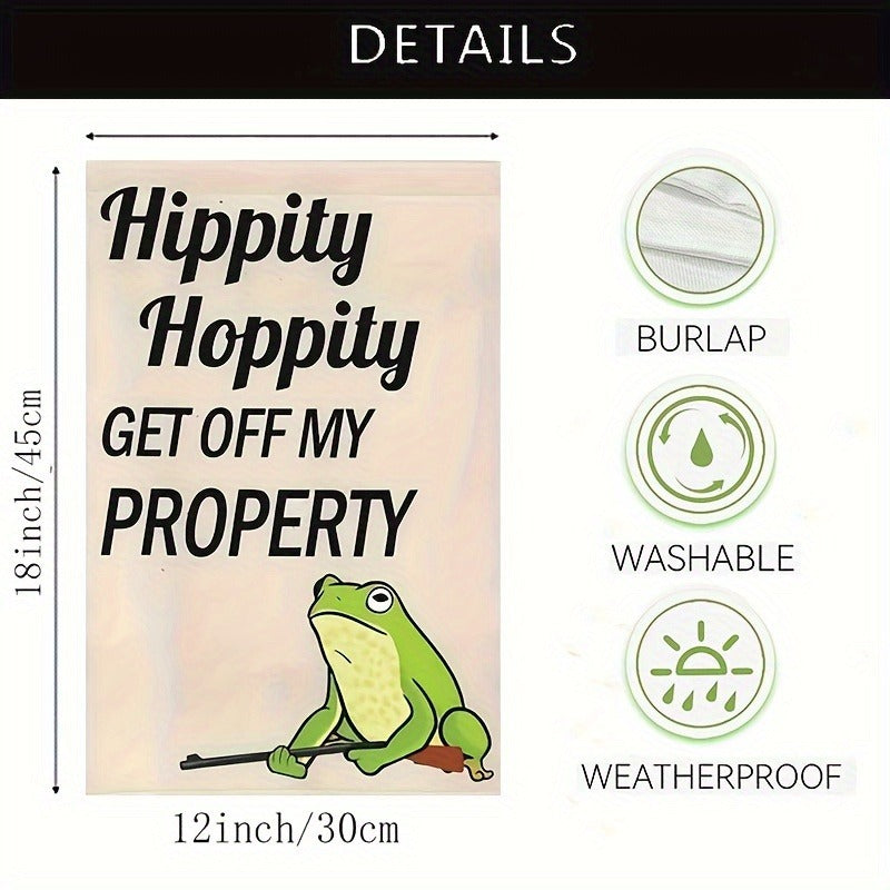 Humorous Hippity Hoppity Garden Flag