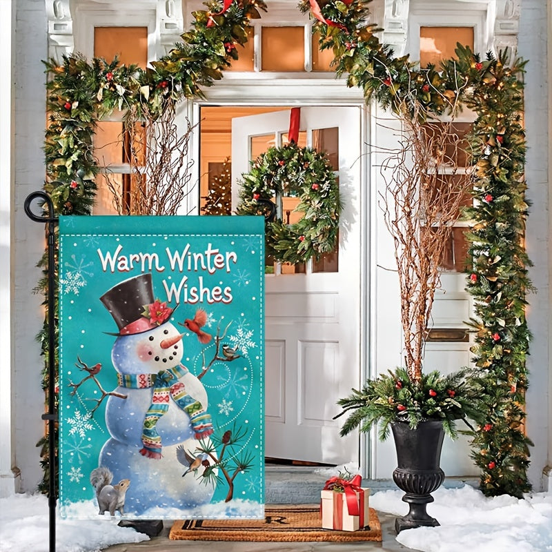 Merry Christmas Cute Snowman Winter Garden Flag