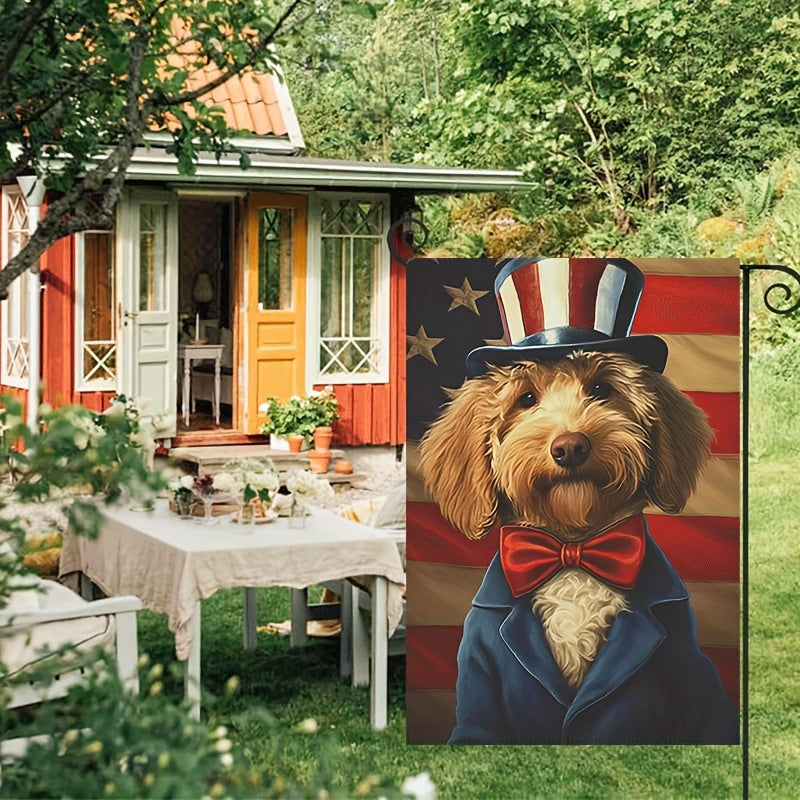 Teddy Dog USA Vintage Garden Flag