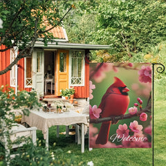 Summer Cardinal Red Birds Garden Flag