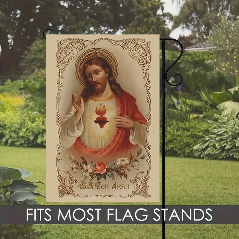 Sacred Heart Of Garden Flag