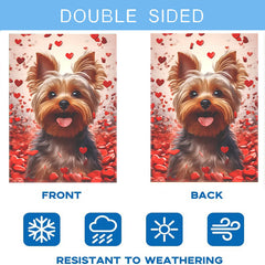 Yorkshire Terrier Valentine'S Day Garden Flag