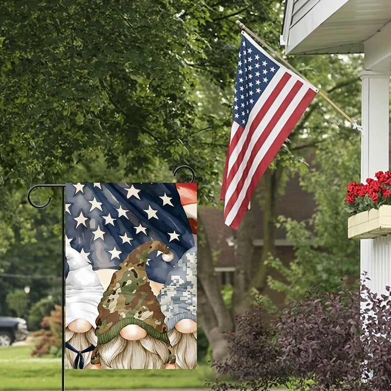 USA Gnomes Theme Garden Flag