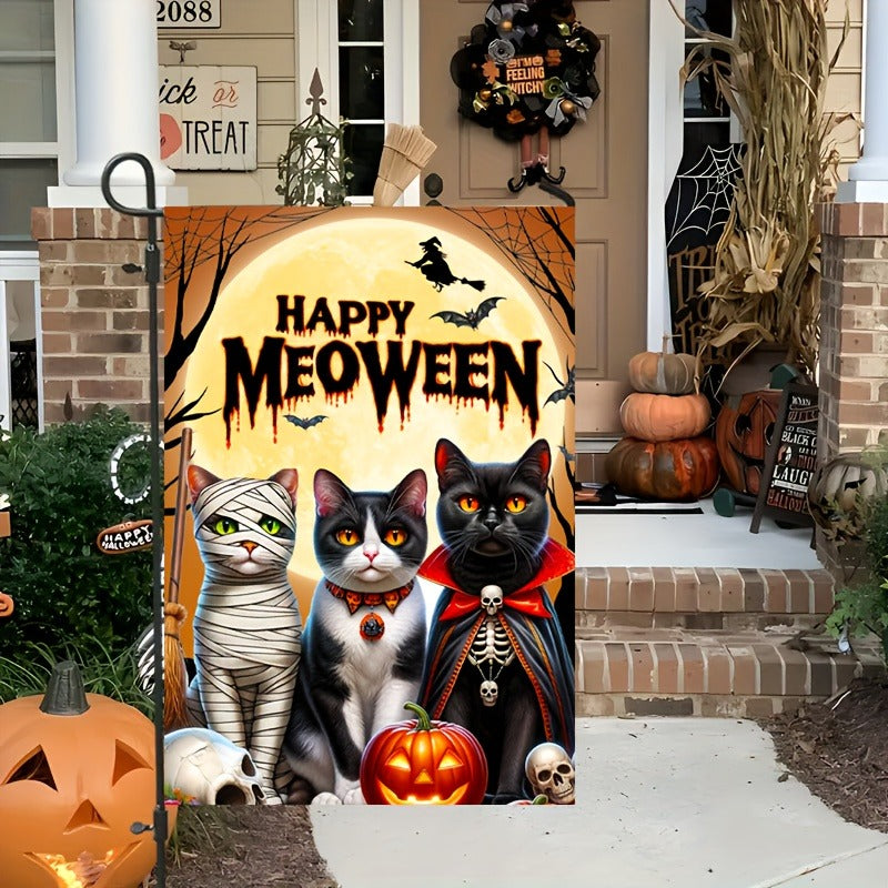 Happy Meow Halloween Garden Flag