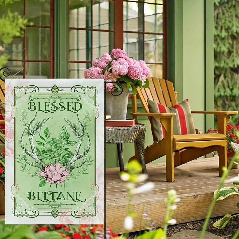 Blessed Beltane Spring Garden Flag