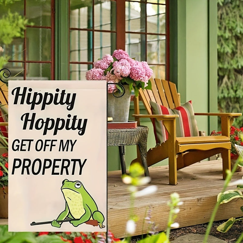 Humorous Hippity Hoppity Garden Flag