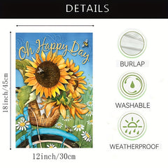 "Oh Happy Day" Sunflower & Bee Bicycle Garden Flag