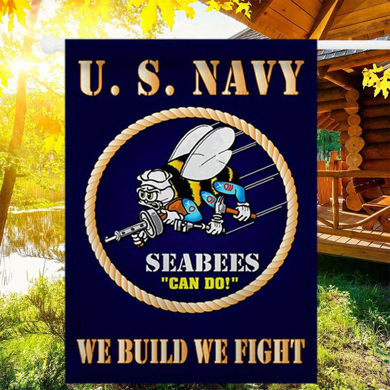 Sea Bees Patriotic Garden Flag