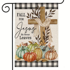 Fall Cross Garden Flag