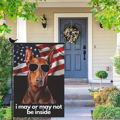 Doberman Pinscher Patriotic Garden Flag