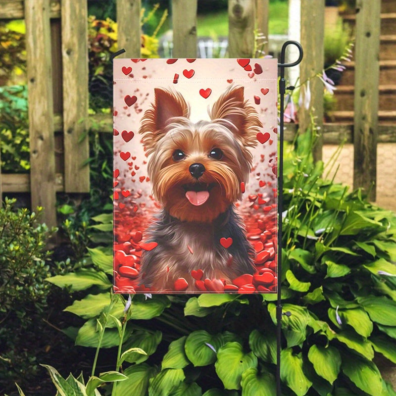 Yorkshire Terrier Valentine'S Day Garden Flag