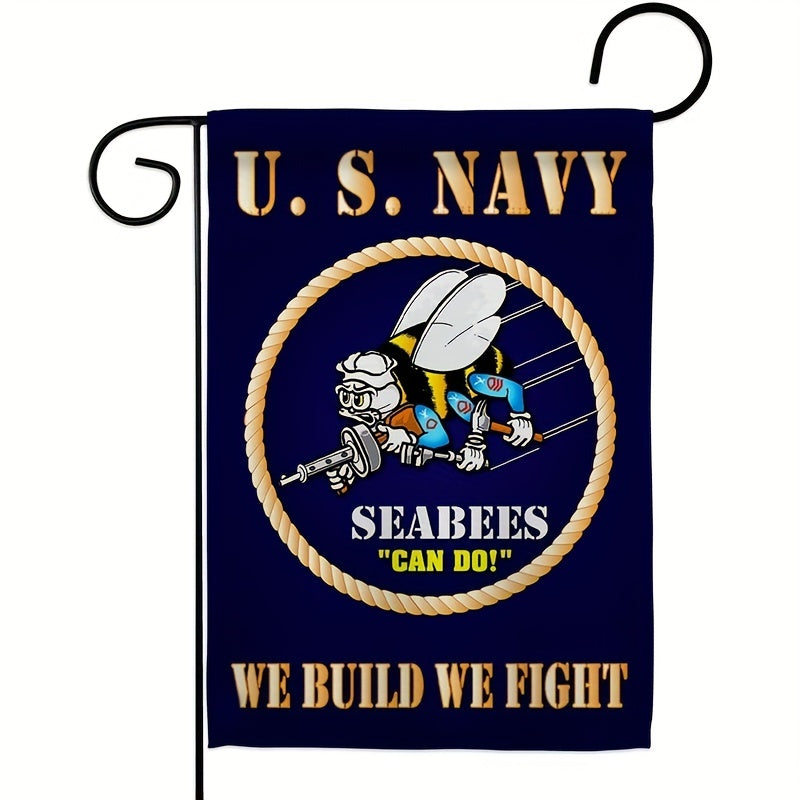 Sea Bees Patriotic Garden Flag