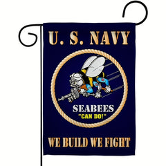 Sea Bees Patriotic Garden Flag