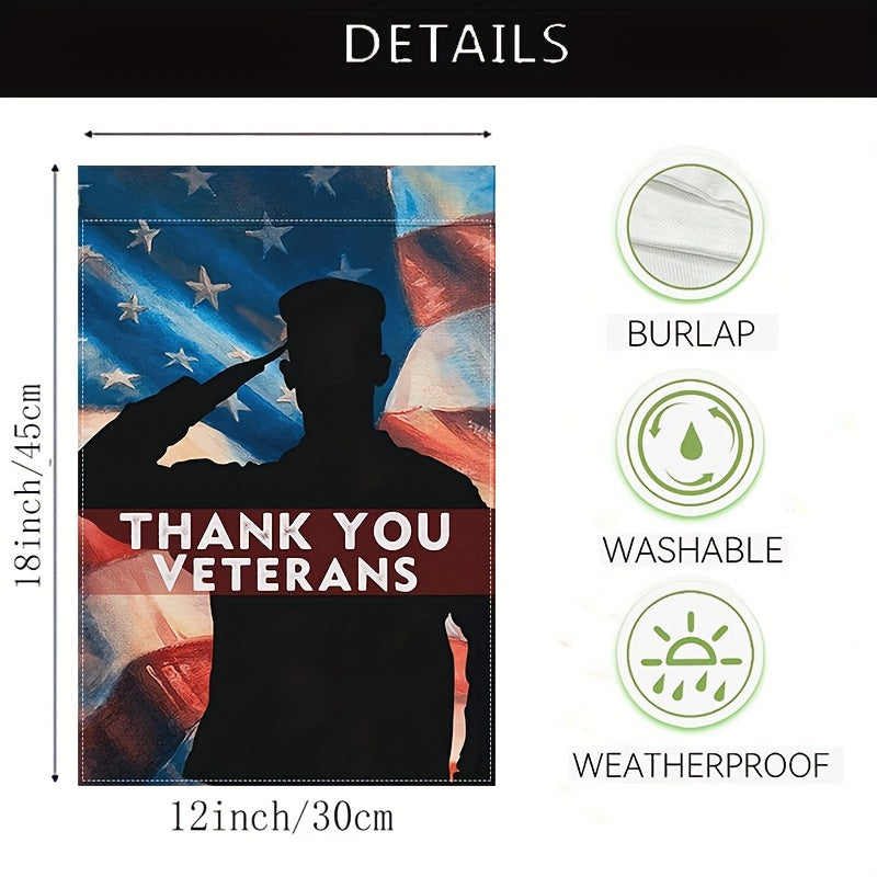 Patriotic Thank You Veterans Garden Flag