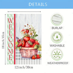 Strawberries Fruit Theme Welcome Garden Flag