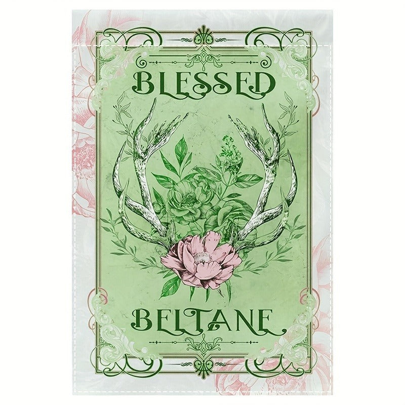 Blessed Beltane Spring Garden Flag