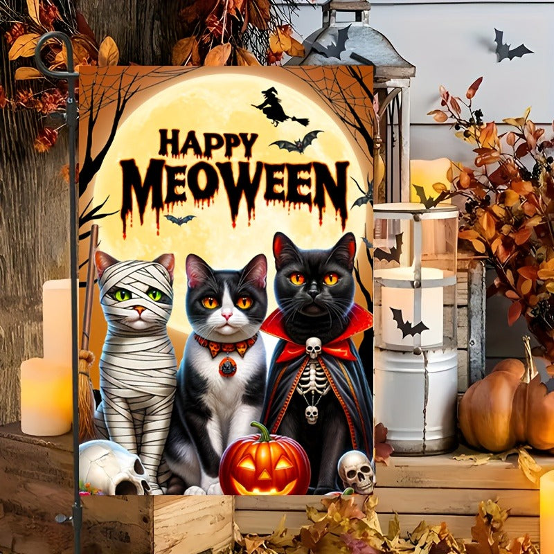 Happy Meow Halloween Garden Flag