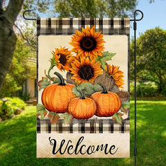 Sunflower Pumpkin Maple Leaf Garden Flag