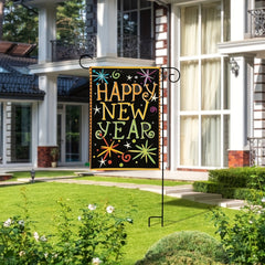 Double-Sided Garden Flag] Happy New Year Celebration Garden Flag