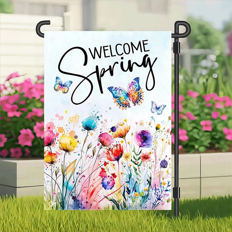 Welcome Spring Garden Flag