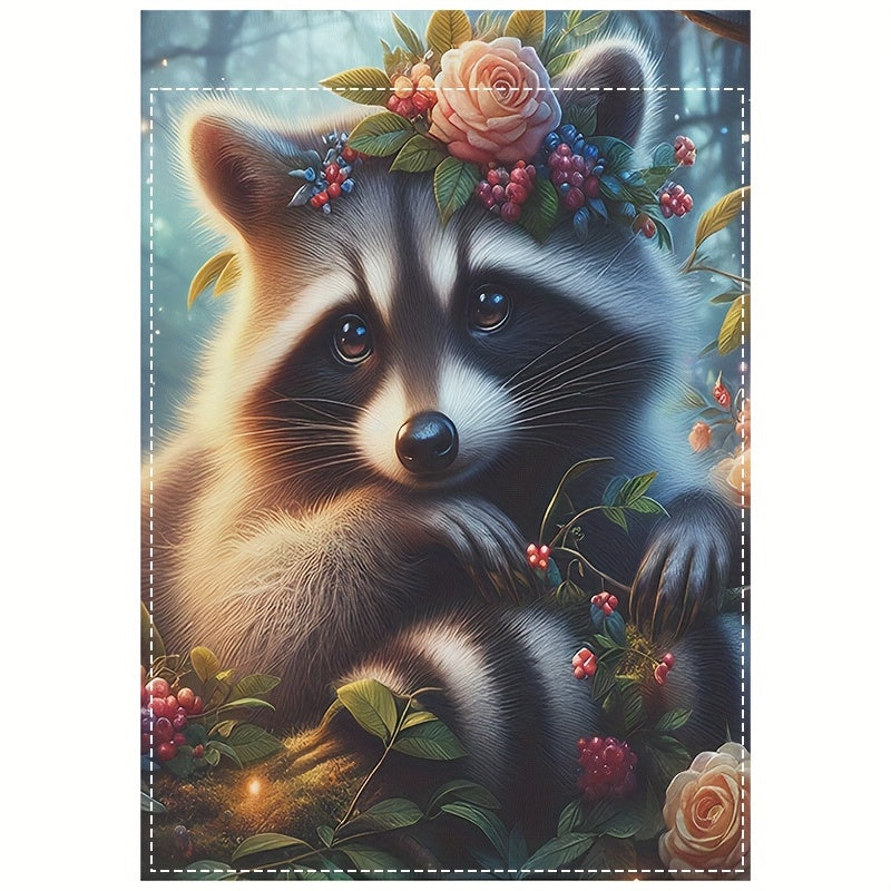 Cute Raccoon Garden Flag