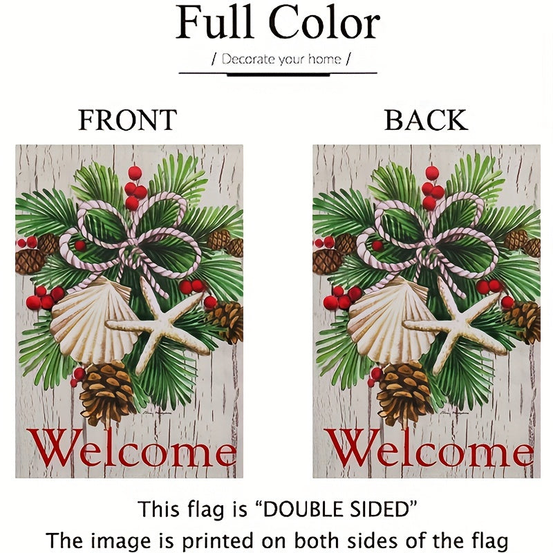 Festive Christmas Welcome Garden Flag