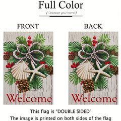 Festive Christmas Welcome Garden Flag