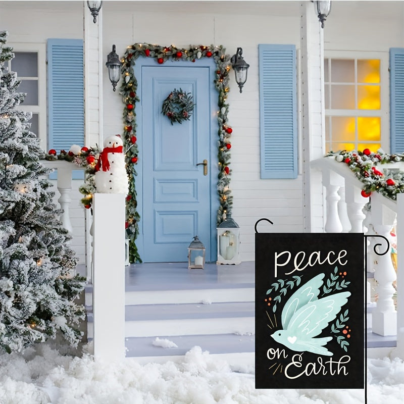 Vibrant Peace On Earth Double-Sided Garden Flag