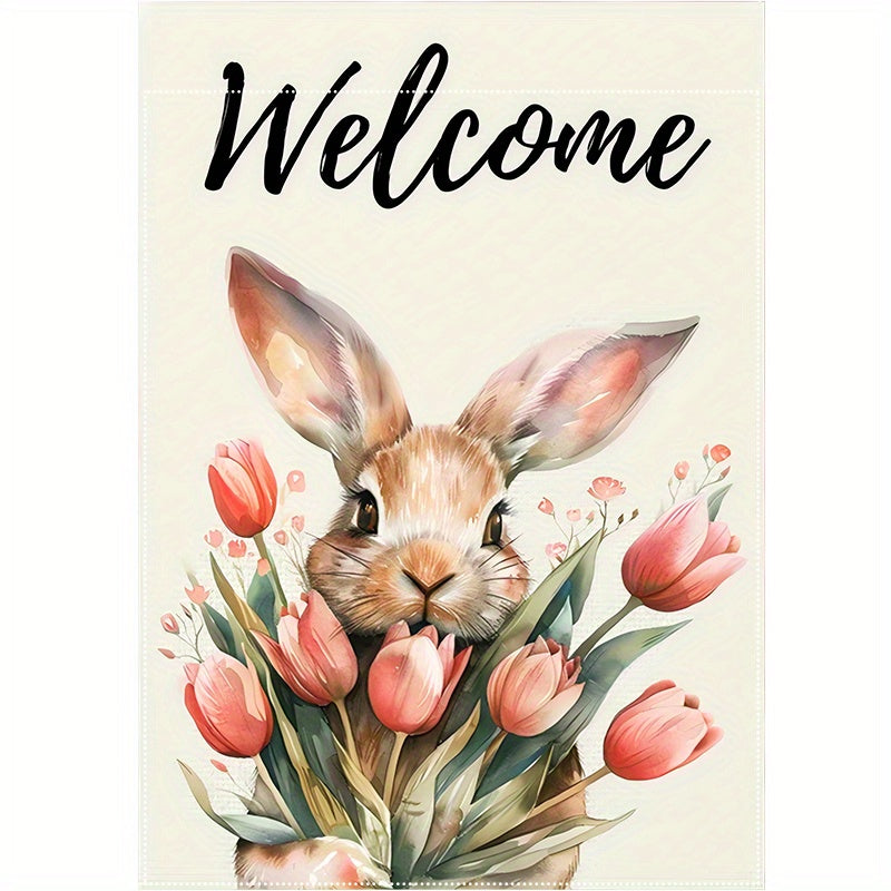 Easter Bunny Welcome Garden Flag